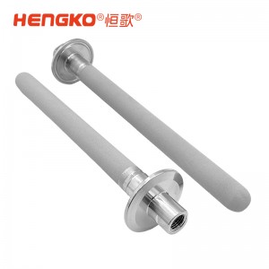 316食品級不銹鋼粉末燒結(jié)曝氣石_過濾1/4NPT內(nèi)螺紋連接3微米過濾器